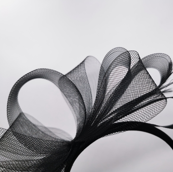 Fascinator Bird of Paradise Black Plume iridescent - Picture 5 of 10